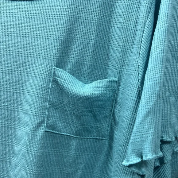 Just Be Women’s Pajama Set 3X Teal Waffle Knit Short Sleeve Top Shorts Sleepwear - Picture 4 of 6